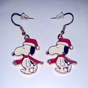 WINTER Snoopy Cartoon Beagle Holiday Earrings NEW Handcrafted Great Gift…
